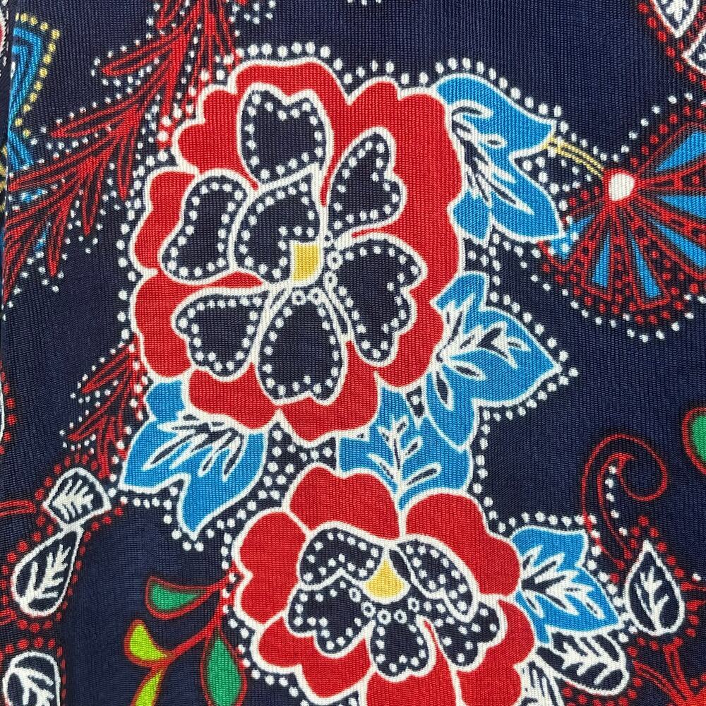 Slinky Brand Women Floral Asymmetric Blouse off the shoulders Crew neck Sz 1X - Picture 6 of 11
